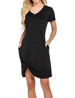 t shirt dress with knot at bottom