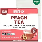 HANDPICK Peach Fruit Tea(80 Teabags) Fruity, Floral &amp; Refreshing Flavor | Blend of Peach, Hibiscus, Cinnamon, Ginger | Caffeine Free | Eco-Conscious Teabags | Direct from Source | Enjoy Hot or Iced