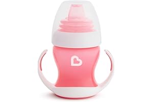 Munchkin Gentle Transition Sippy Cup with Trainer Handles, 4 Ounce, Pink