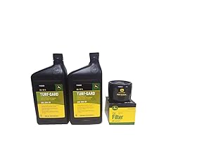 John Deere 2 Quarts Turf-Gard SAE 10W-30 Oil Plus AM125424 Filter. Fits Many Lawn Mowers - Check Description