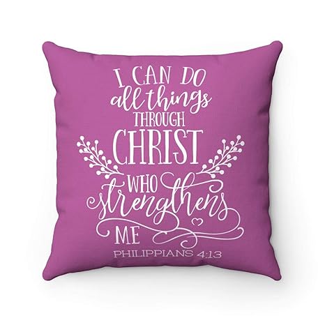 Amazon Com Owings Designs Magenta Phillipians Bible Verse Pillow