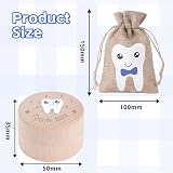 HOTUT Wooden Tooth Fairy Box 3D Carved Tooth Holder Beech Wood Gift view 2