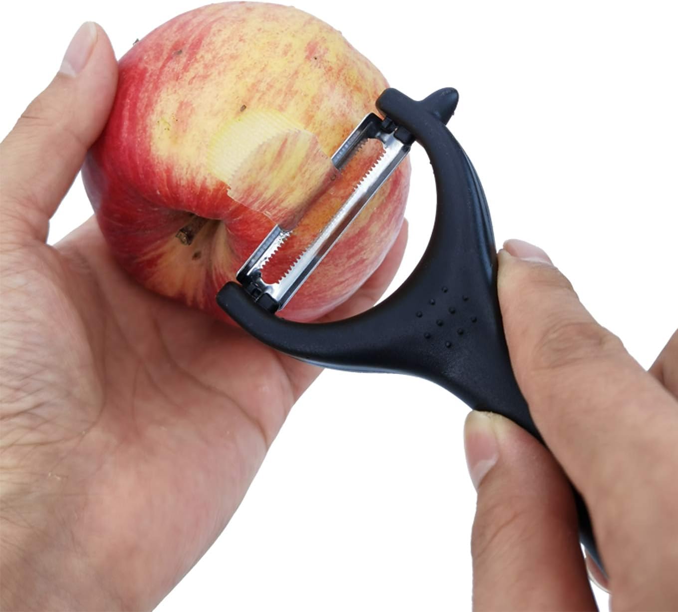 Vegetable peeler set of 4 pieces, suitable for potato, carrot, apple, soybean, stainless steel black: Kitchen & Dining