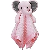 Pro Goleem Baby Girl Gifts Elephant Security Blanket with Stuffed Animal Snuggle Toy Lovey Soft Lovie Baby Registry Search for Infant and Toddler Pink 16 Inch