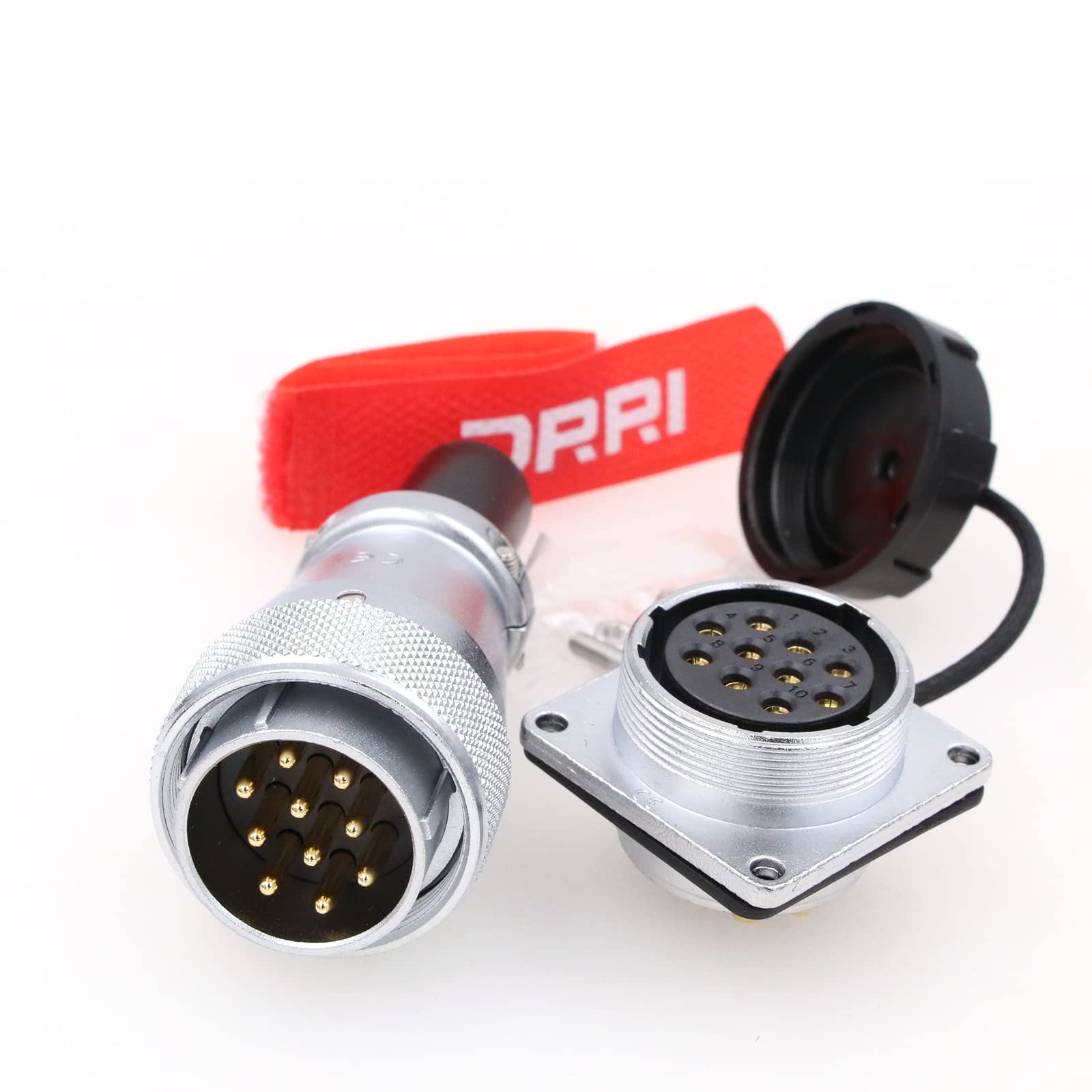DRRI WEIPU WS28 10-Pin AC DC Circuit Signal LED Heavy Duty Industrial Bulkhead male Plug female Socket Square Flange Panel Metal Aviation Circular Connector