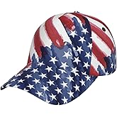 BCQJNB American Flag Patriotic 4th of July Baseball Cap Snapback Hats Adjustable Trucker Hat for Men Women