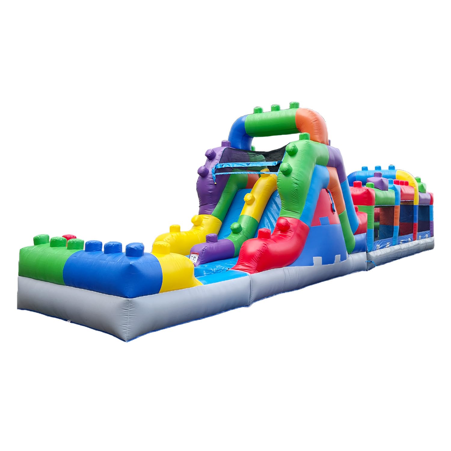 Photo 1 of *********PARTIAL SET, MISSING SLIDE AND BLOWERS*******  Herokiddo Block Party 42’ Inflatable Obstacle Course with Water Slide – Commercial Grade PVC, Ultimate Backyard Challenge for Kids and Adults, Wet & Dry Play