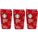 Starbucks Holiday Blend 2019 Ground Coffee - Pack of 3 Bags - 10 oz Per Bag - 100% Arabica Coffee - Medium Roast - Herbal & S