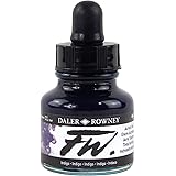 Daler-Rowney FW Acrylic Ink Bottle Indigo - Versatile Acrylic Drawing Ink for Artists and Students - High-Quality Permanent C