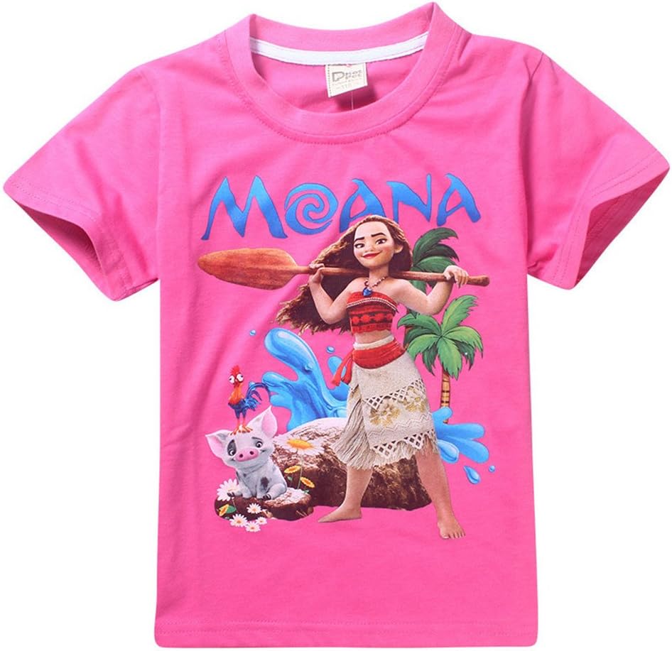 Famacy Girls Moana Girls' Short Sleeve T-Shirt for Kids 5-12Y