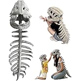 Dinosaur Skeleton Costume – 3D Spinosaurus Skull Mask & Plush Spine for Halloween, Cosplay & Dress-Up Play