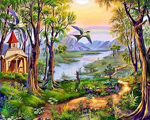 DIY Oil Painting, Paint by Numbers, Suitable for Adults and Children Over 6 Years Old, Interesting and Easy to Follow (20 x 16 inches) (P 016, Without Frame)