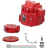 ENGINEMAN HEI Distributor Cap and Rotor Kit Replacement For K549 SBC 283 305 307 327 350 400 BBC 454 396 427 Black Male Large Distributor Cap Rotor Kit