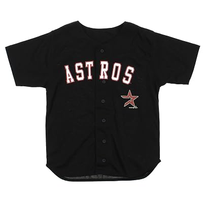 Mighty Mac Houston Astros MLB Big Boys Youth Vintage Baseball Jersey, Black