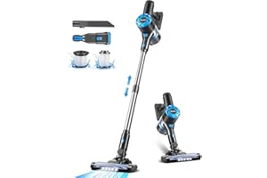 MOOLAN Cordless Vacuum Cleaner, 6 in 1 Stick Vacuum Cordless Rechargeable, Powerful Suction Hardwood Floor Vacuum, LightWeight Vacuum Cleaners for Home