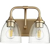 Quorum 5059-2-280 Transitional Two Light Vanity from Enclave Collection in Brass Finish,