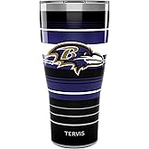 Tervis Traveler NFL Baltimore Ravens - Hype Stripes Triple Insulated Insulated Tumbler Travel Cup Keeps Drinks Cold & Hot, 30oz, Stainless Steel