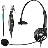Callez Corded Telephone Headset for Polycom Office Phone with Noise Cancelling Mic, RJ9 Mono Phone Headset Compatible with Polycom Plantronics Avaya ShoreTel Toshiba Digium Landline Deskphones