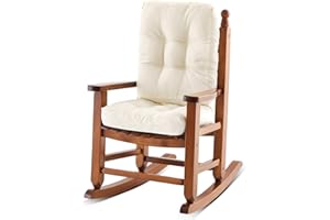 Yalikop Kids Rocking Chair Cushion Pad Set Toddler Rocking Chair Indoor Outdoor Wooden Rocker Child Patio Rocker for Porch Balcony Lawn Indoor Outdoor(Brown,Ages 2-5)