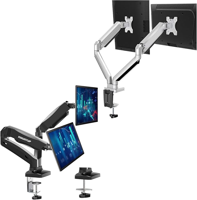 MOUNTUP Dual Monitor Stand Adjustable Gas Spring Dual