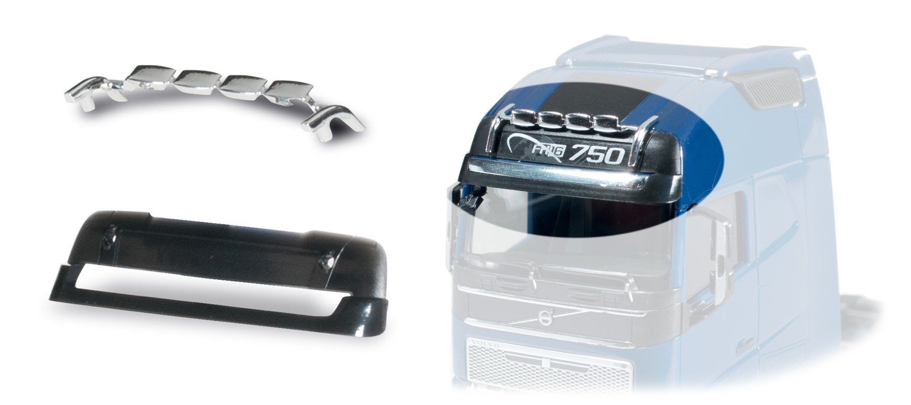 herpa 053648 - Accessories for the lamp holder and sun visor of the Volvo FH GL