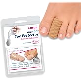 Pedifix Visco-GEL Toe Protector, Gel Cap for Corns &amp; Hammer Toe Large | Fabric-covered Visco-GEL cushions corns, blisters, ingrown nails and hammer toes while moisturizing skin. Trim to fit.