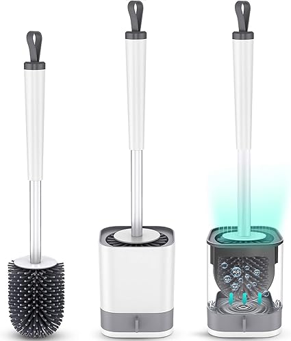 Fylina Toiletborstel Silicone Wc Borstel Zonder Boren Wandmontage Staand Wc Borstel Met Houder Premium Wc Borstel Met Afneembare Wateropslaglade En Sneldrogende Houderset Amazon Nl