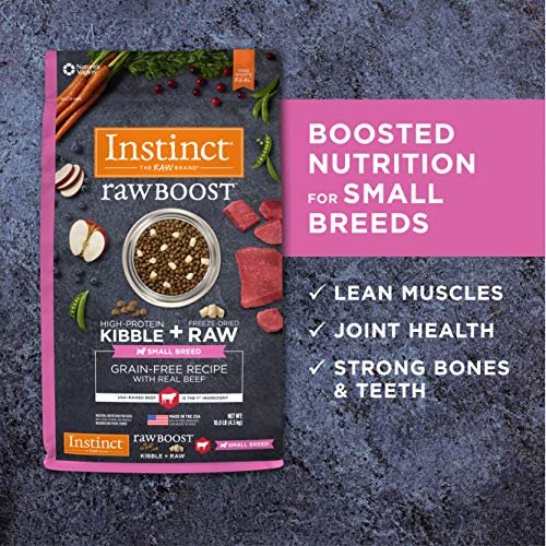 Instinct Raw Boost Small Breed Grain Free Recipe with Real Beef Natural Dry Dog Food, 10 lb. Bag