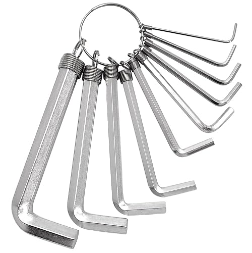 Dekton 10PC Hex Key Set | Includes 10 Metric Sizes | Comes on Keyring with Support Springs | Durable, Convenient for Precision Fastening and Easy Storage | Ideal for Various Applications