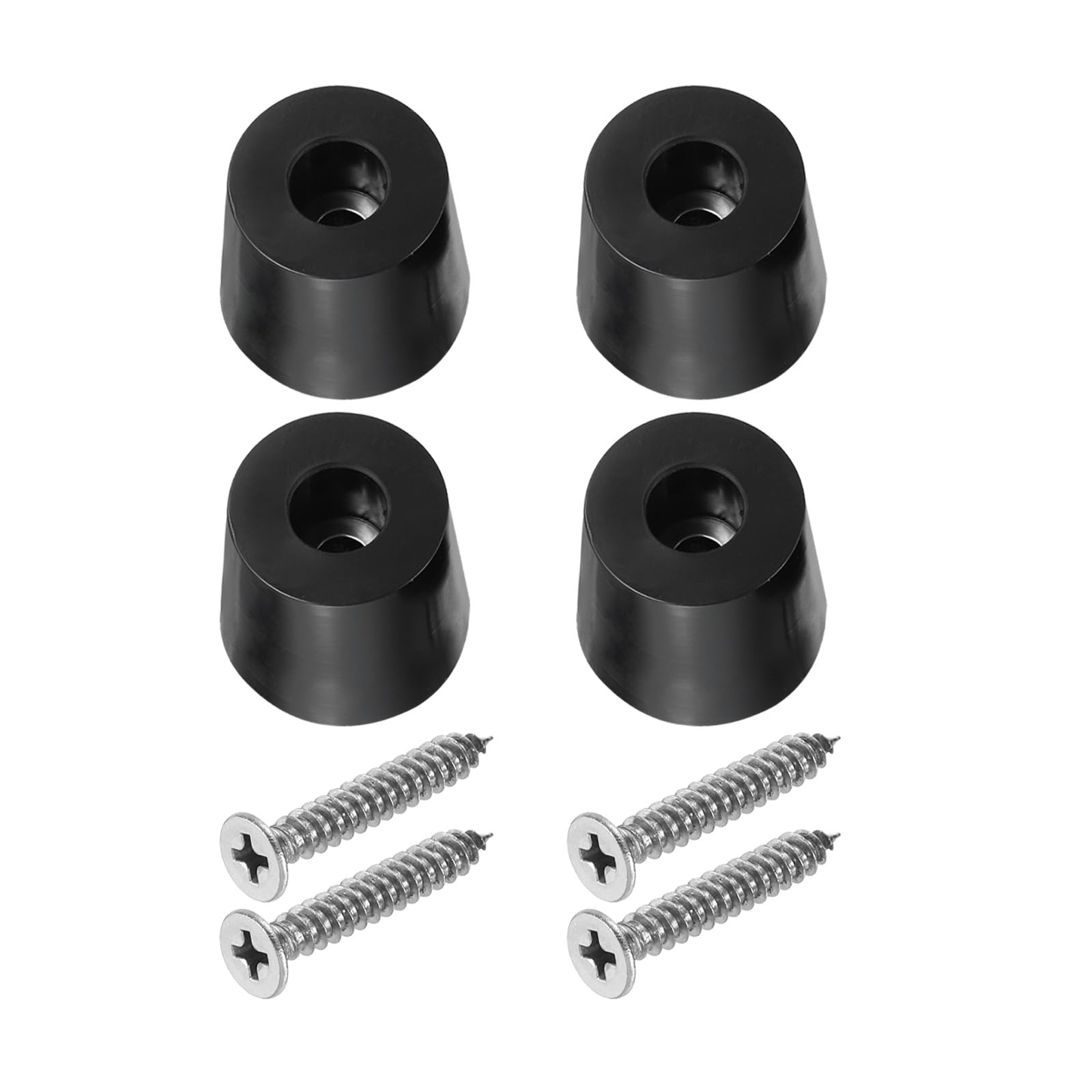 PATIKIL Cutting Board Feet, 4 Pack Round Rubber Feet Bumpers Non Slip Bumper Pads with Stainless Steel Screws for Furniture Chairs Desks Electronics (0.24"Wx1.18"H)