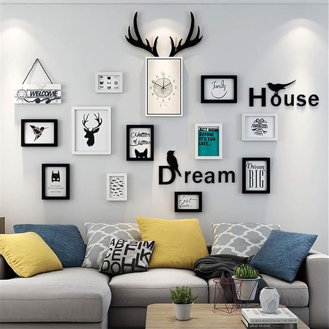 Yuefensu Sala De Estar Mediterránea Marco Decorativo Marcos Combinación