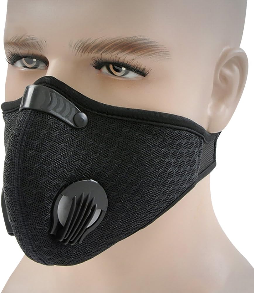 duotanyi Outdoor Anti Pollution Cover, Breathable Anti Dust Fog Windproof Outdoor Sports Cycling Protective Face Mouth Cover Black