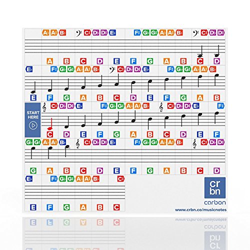 Color Piano Stickers for Keys - Removable w/Double Layer Coating for 49/61 / 76/88 Keyboards - Thumbnail 3