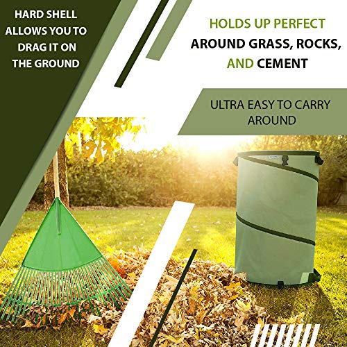 Collapsible 30 Gallon Canvas Garden Waste Bag Popup Bucket Reusable