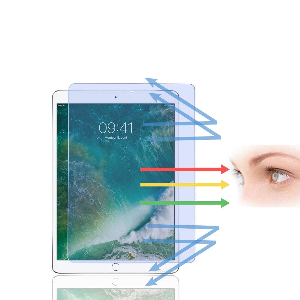 PaceBid Anti Blue Light Screen Protector for iPad Pro 10.5/Air 3 2019, [Anti Eye Strain] [Blocks Harmful Blue Light & UV] 9H Tempered Glass