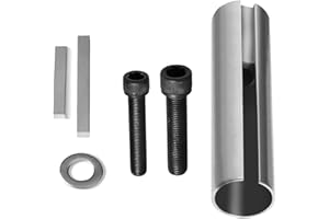 SWILPOOL 1" to 1 1/8" 14/" Key Gas Engine Pulley Crank Shaft Sleeve Adapter, Stainless Steel 304, Extends Extra 1.5"