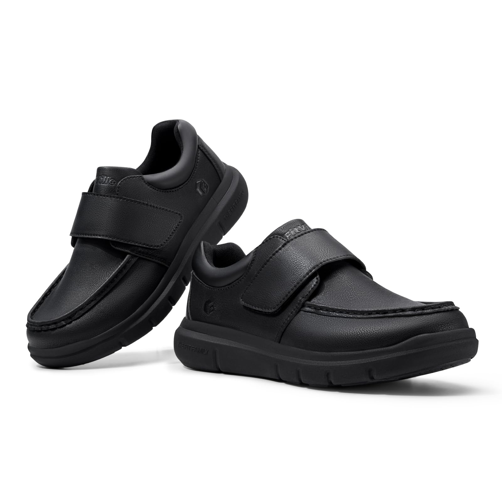 FitVille Diabetiker Schuhe Herren Extra Weit Leder Schuhe Orthopädische Schuhe mit Klettverschluss Verstellbare Hausschuhe Bequemer Lässige Business für Geschwollene Füße Schwarz 46 EU X-Weit 8