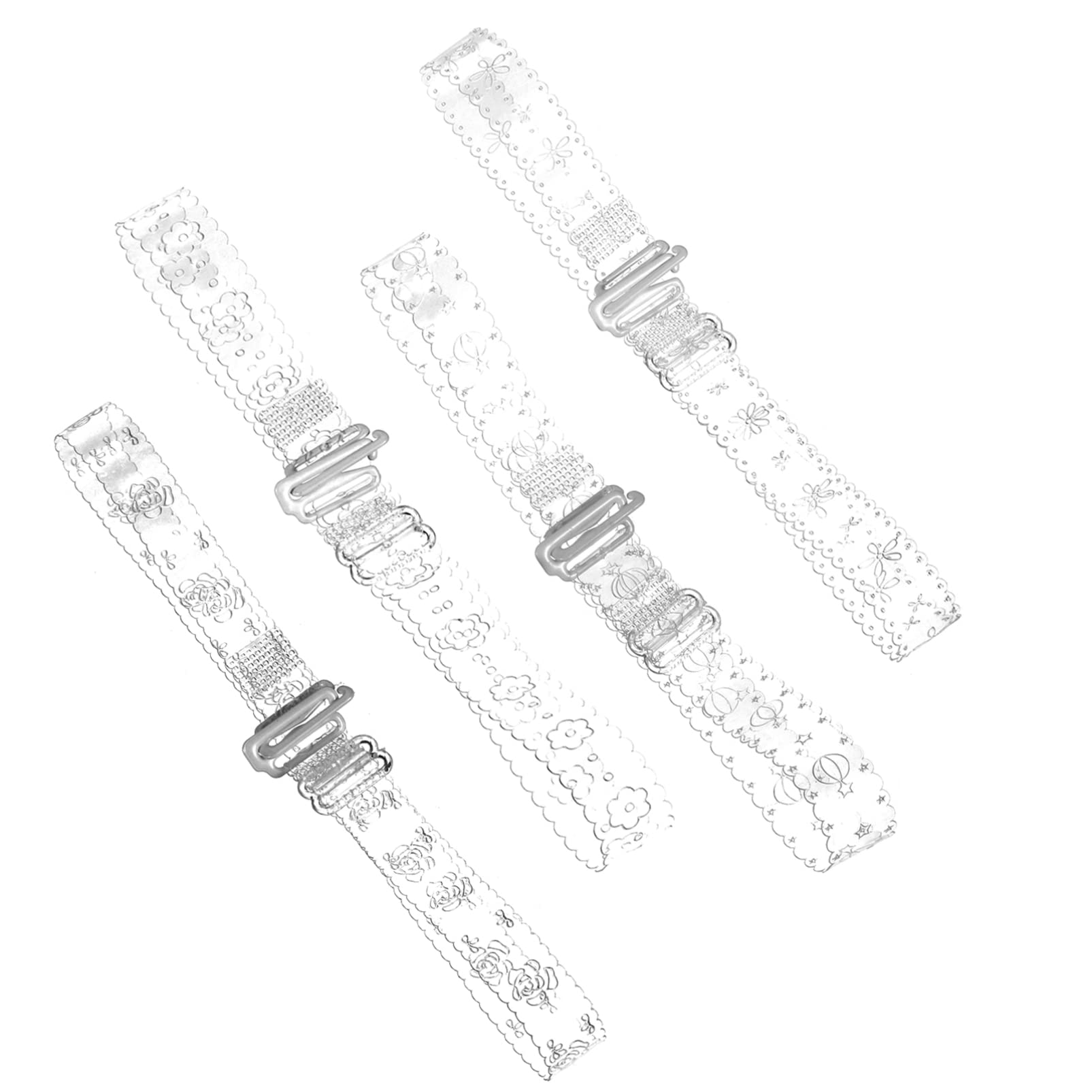 GALPADA 4 Pairs Clear Bra Straps Invisible Non- Slip Bra Straps Adjustable Strapless Bra Belt Replacement Bra Shoulder Strap for Women Girls
