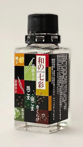Amazon 新発売 からみから七味登場 和の七彩 12g 赤と青唐辛子 の辛み 山椒 柚子 の香り 金と黒ごま きくらげ あおさ の風味を 国産原料だけで表現した七味唐辛子です 辛み 香り 風味 是非 ご賞味あれ からみ 唐辛子 通販