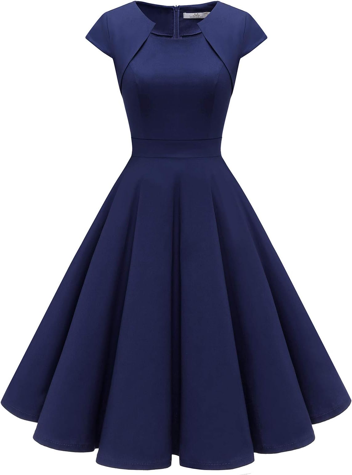 Homrain Women's 1950s Retro Vintage A-Line Cap Sleeve Cocktail Swing Party Dress