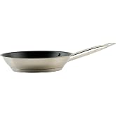Winco 8" Stainless Steel Fry Pan, Non-Stick | Dishwasher safe, Induction compatible, Great for Sauteing, Searing, Frying and Restaurant Kitchens