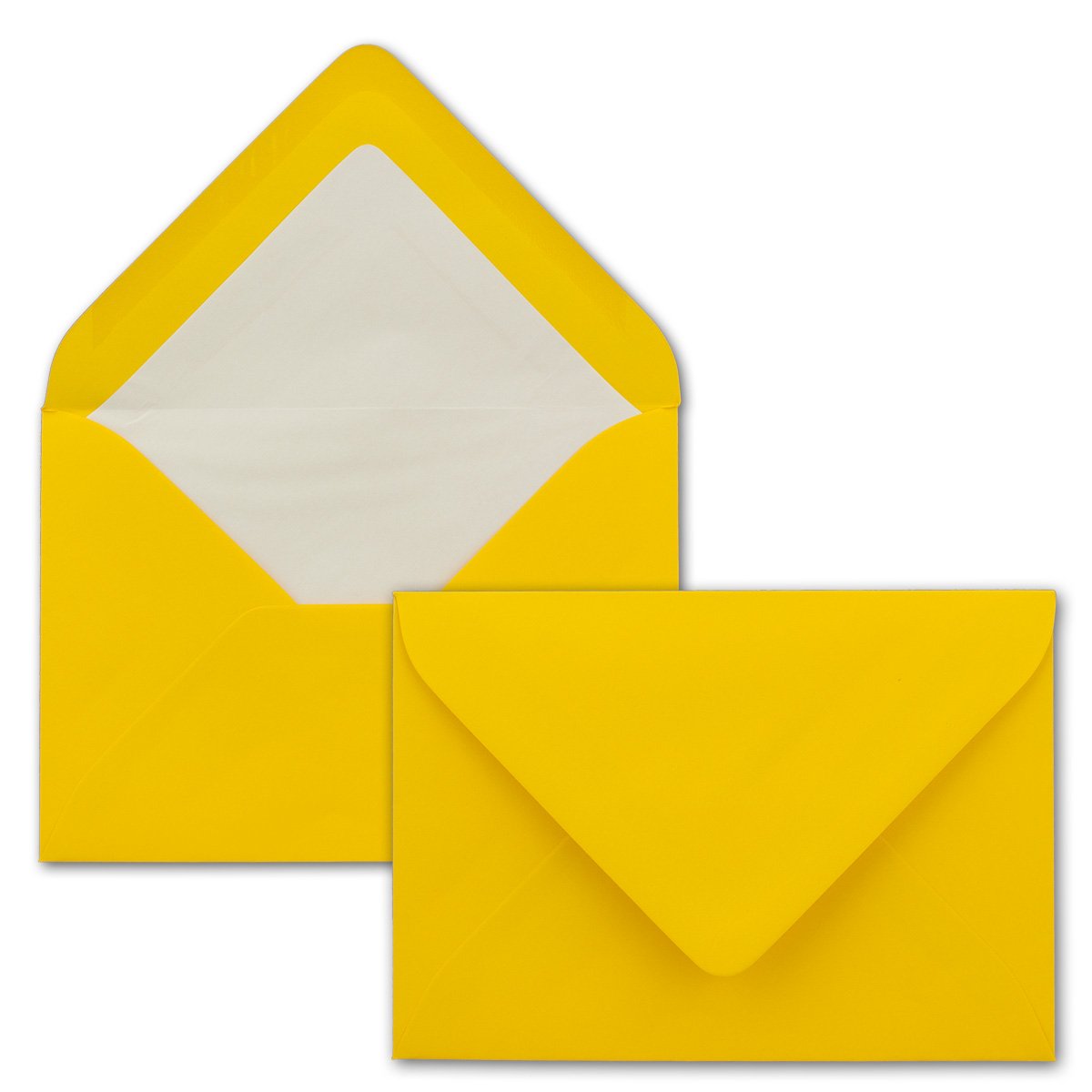 Neuser FarbenFroh Envelopes B6 176 x 125 mm, Wet Sealing, Coloured with White Inner Lining, Gesamtparent 50 Umschläge Honey Yellow