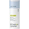 ATTITUDE Baking Soda Free Deodorant for Sensitive Skin with Oatmeal, EWG Verified, Aluminum Free, Plastic-Free, Unscented, 3 Ounces