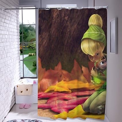Amazon Com Disney Collection Shower Curtain Tinkerbell And Light