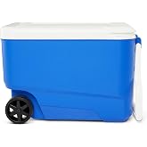 38 QT Rolling Cooler with Wheels, Ice Chest with Tow Handle for Outdoors | Smooth Portable Transport, Easy Rolling Mobility, Food &amp; Drink Organization, Travel-Friendly Design, Multi-Activity Use