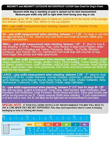 PawFlex Medimitt Paw Bandages for Dogs, Cats and Pets Medical Booties, First aid for Paws Non Slip, Non Adhesive, Breathable,Disposable, Washable, Velcro Fasteners, Value Pack (X-Small 12-Pack)