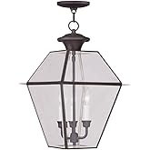Livex Lighting 2385-07 Westover 3-Light Outdoor Hanging Lantern, Bronze