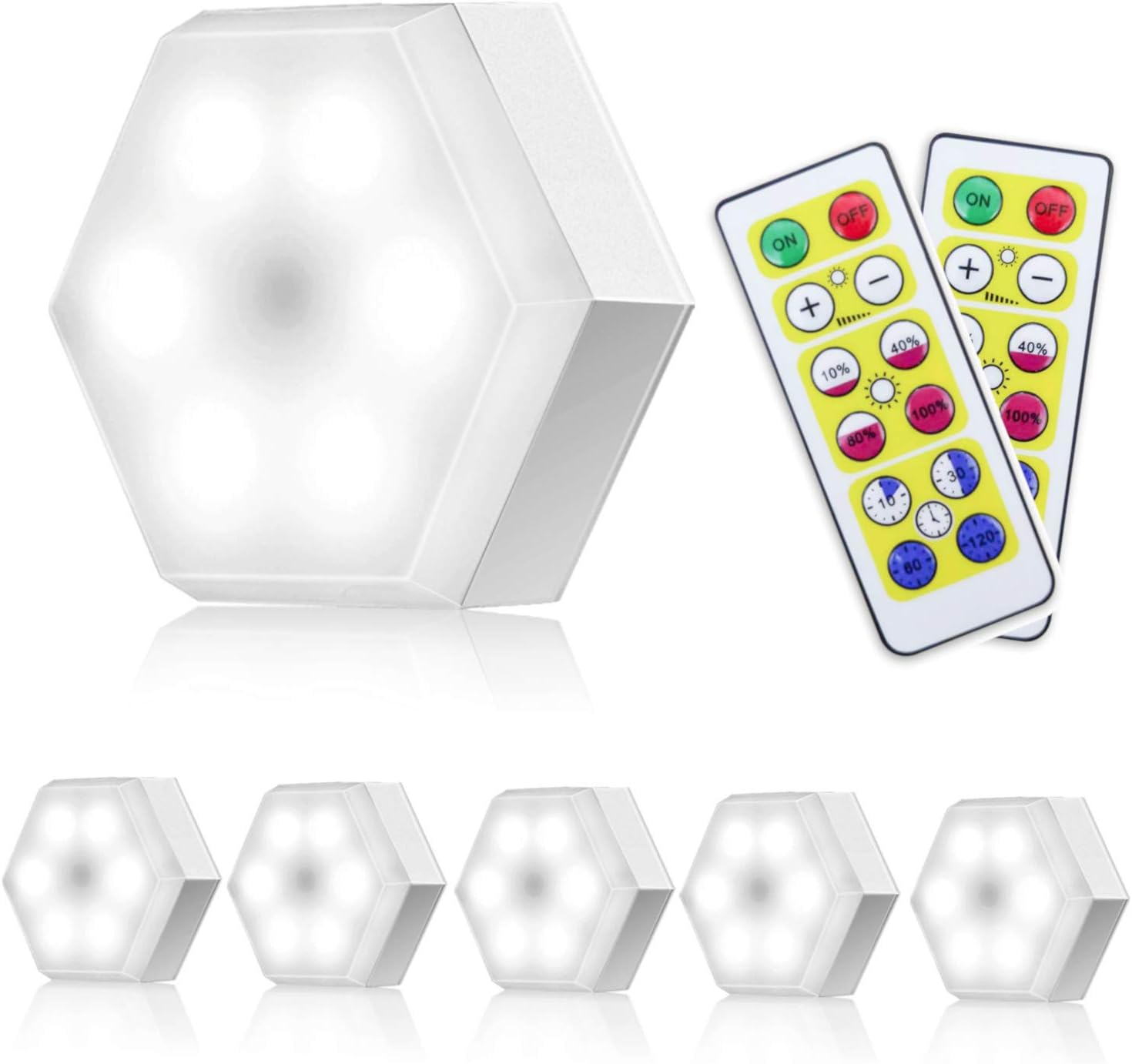 Glighone 6er DIY Led Schrankbeleuchtung Nachtlicht mit Fernbedienung