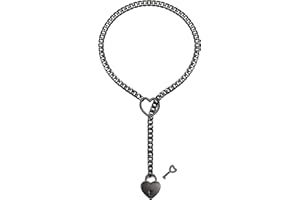 paloli Womens Slip Chain Necklace Heart O-Ring, Punk Rock Cuban Long Necklace Jewelry For Women, Adjustable Lariat Y-Necklace Heart Locker With Key