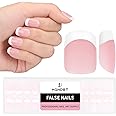 HGHDBT French Gel Nail Tips - 240PCS French Tip Press on Nails Pink Extra Short Square MULTI-COAT Tips Premade Tip Primer & Base Coat, No Need to File Fake Nails for Nail Art DIY